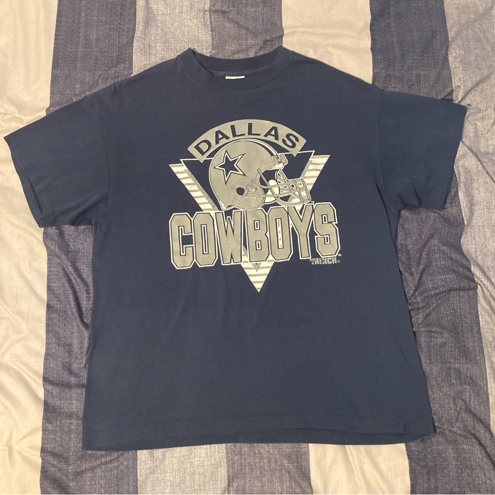 Vtg 90’s Dallas Cowboys T Shirt Sz XL Navy Blue Made in USA